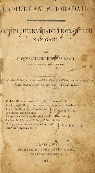 Laoidhean Spioradail a Chum Cuideachadh le Cràbhadh nan Gael