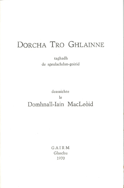 Dorcha tro Ghlainne