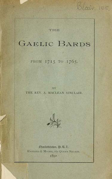 The Gaelic bards: from 1715 to 1765