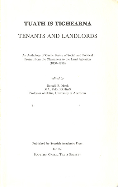 Tuath is Tighearna. Tenants and Landlords