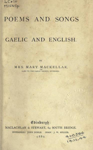 Poems and Songs: Gaelic and English